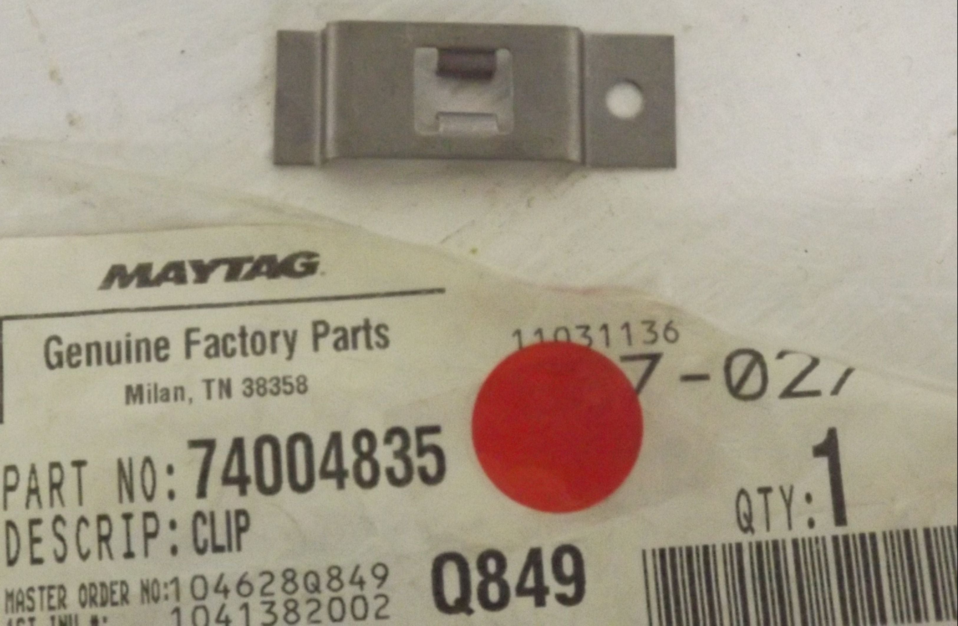 Whirlpool Stove 74004835 Clip New Whirlpool Stove 74004835 Clip New